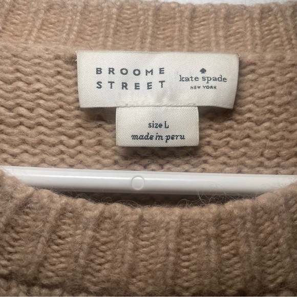 Kate Spade Broome Street Alpaca Tassel Fringe Pullover Sweater Caramel Sz Large - Picture 3 of 6